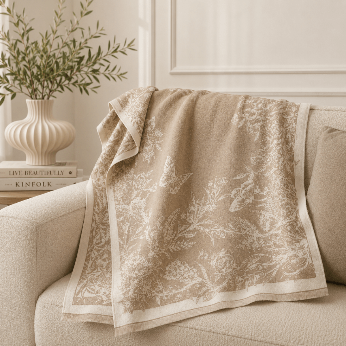 Manta Floral Beige1