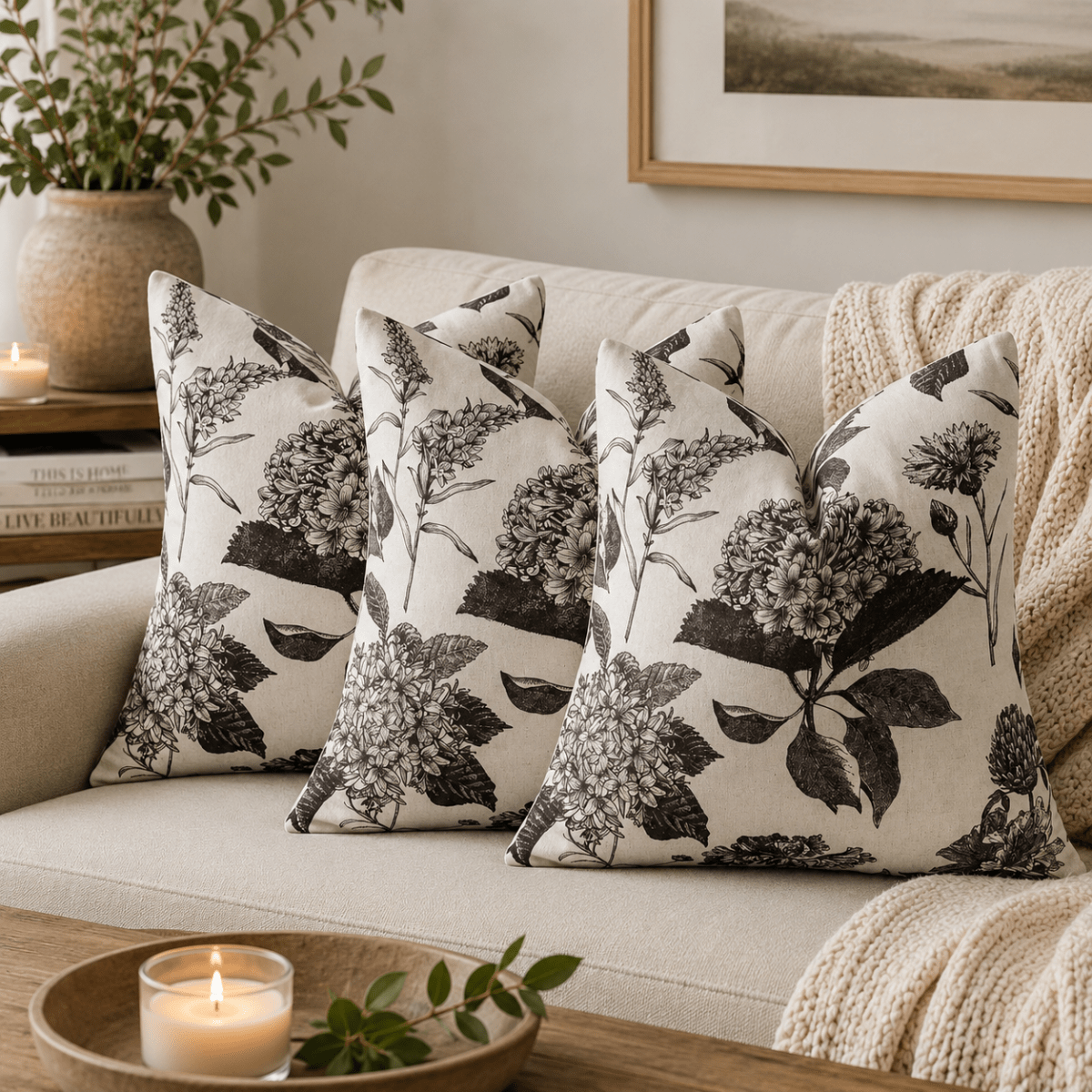 Funda cojín Hortensia Charcoal1