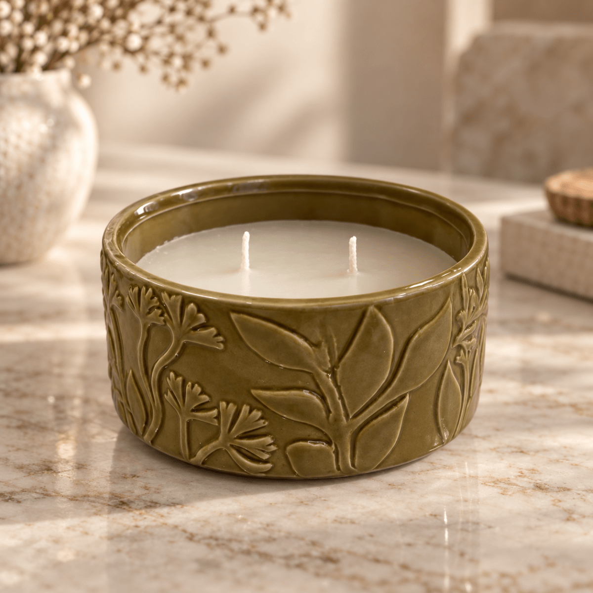 Vela Ceramica Blanco1