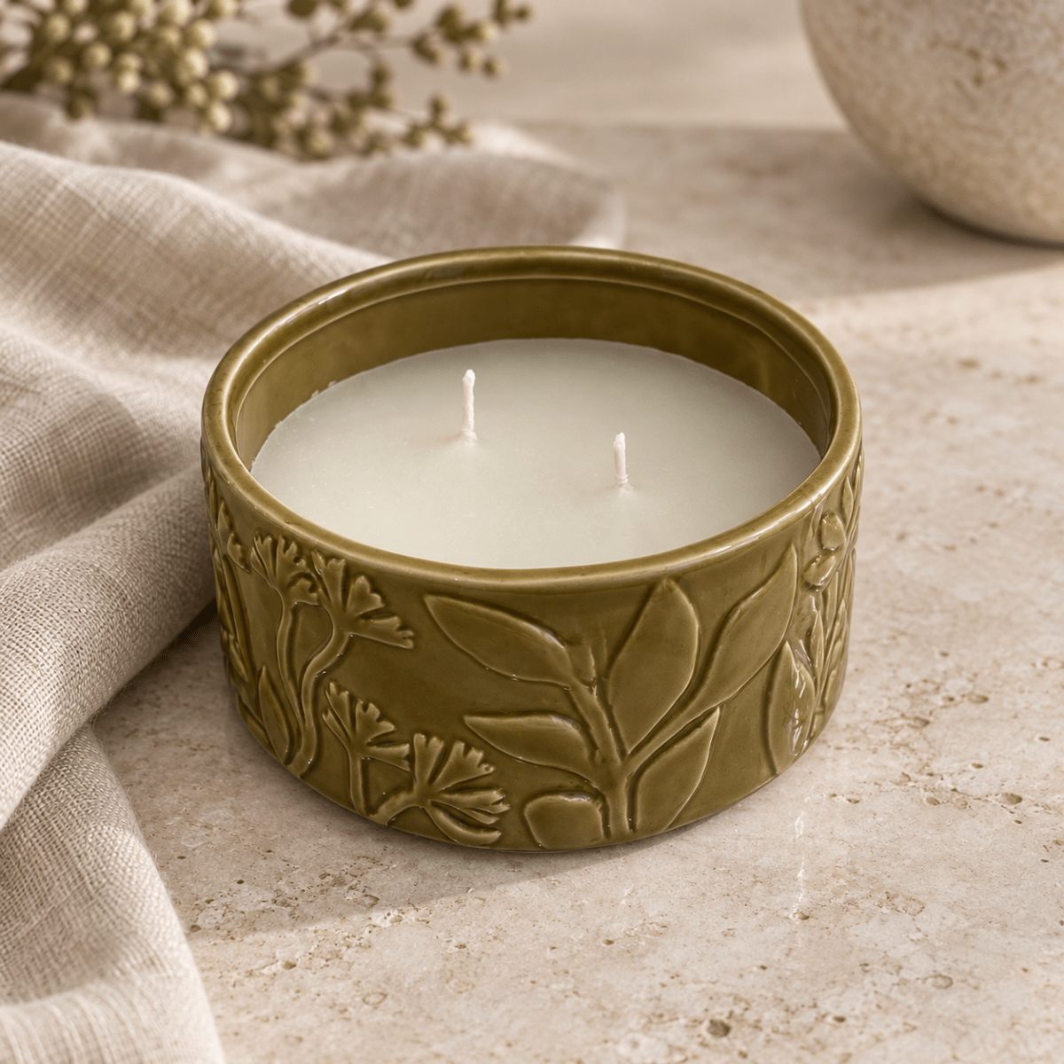 Vela Ceramica Blanco3