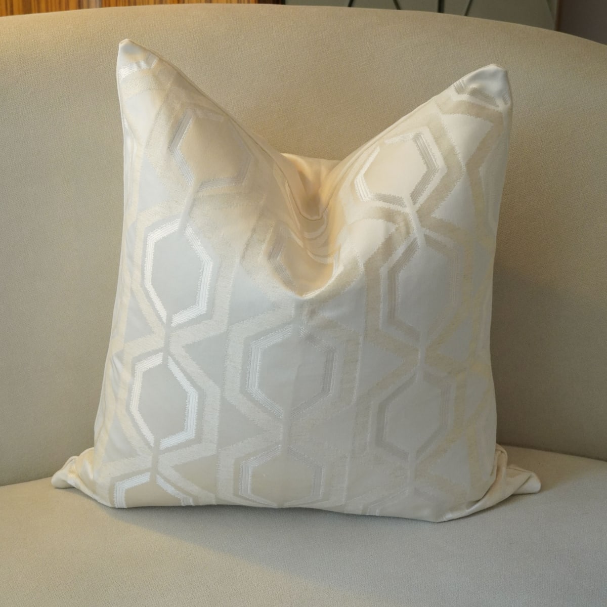 Funda de Cojín Geometric Ivory1