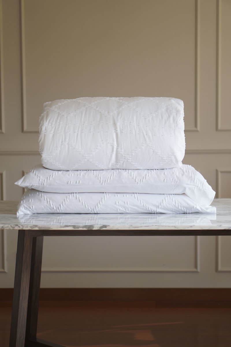 Funda Edredón Rombos Blanco3