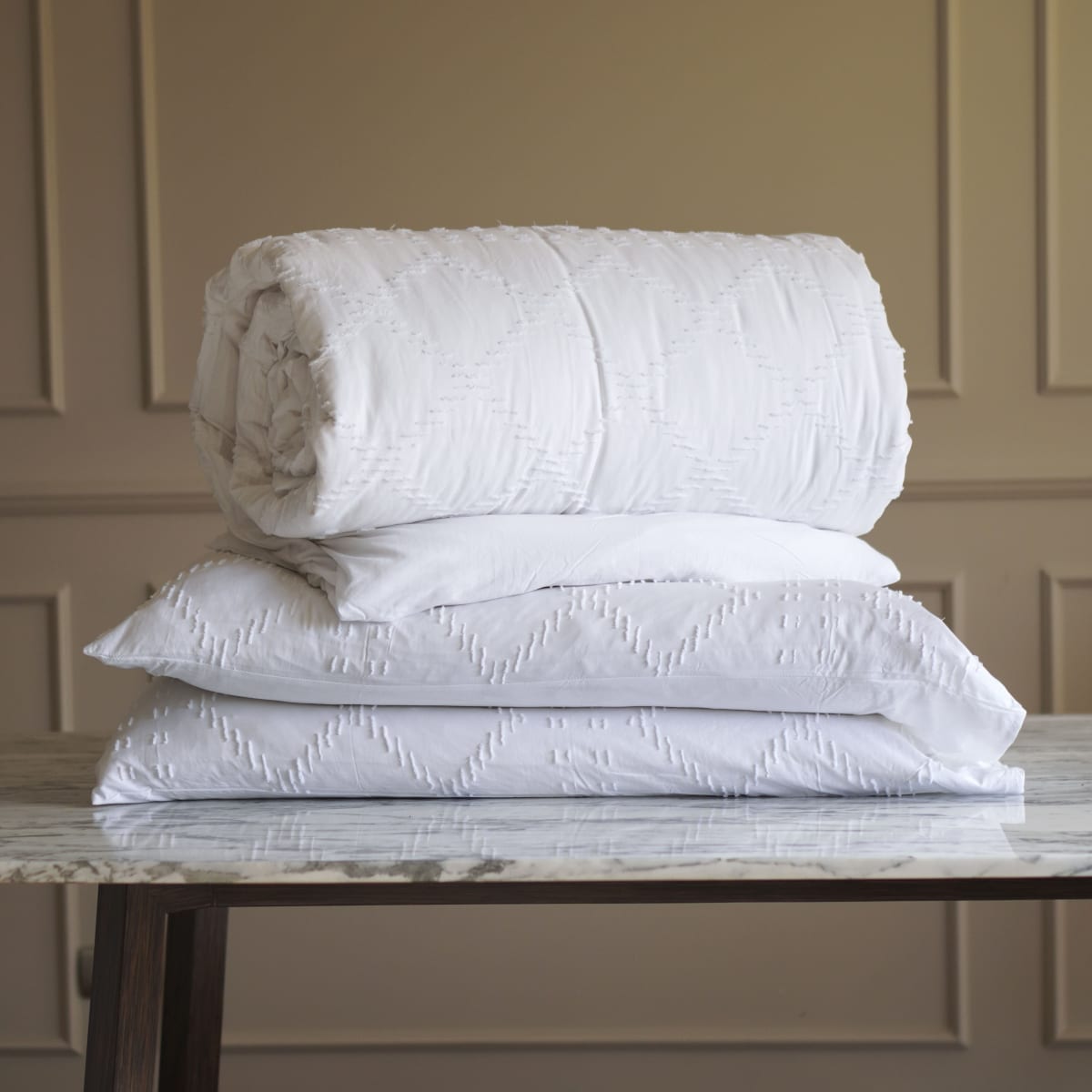 Funda Edredón Rombos Blanco6