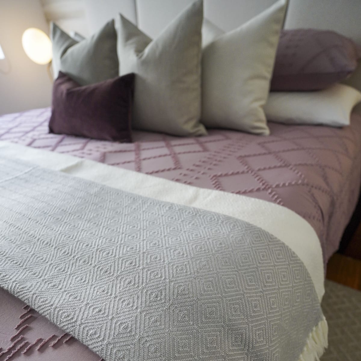 Funda Edredón Rombos Lila5