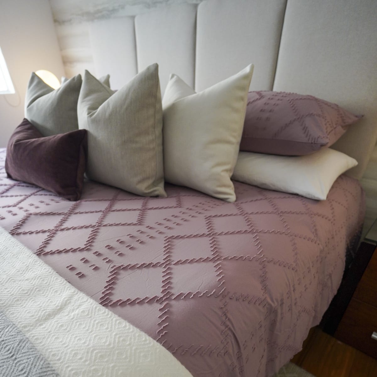 Funda Edredón Rombos Lila2