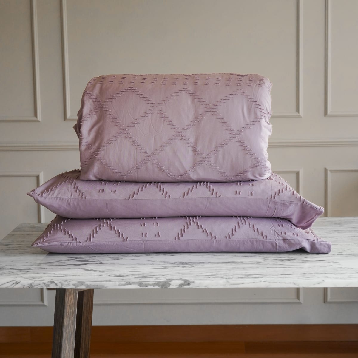 Funda Edredón Rombos Lila9