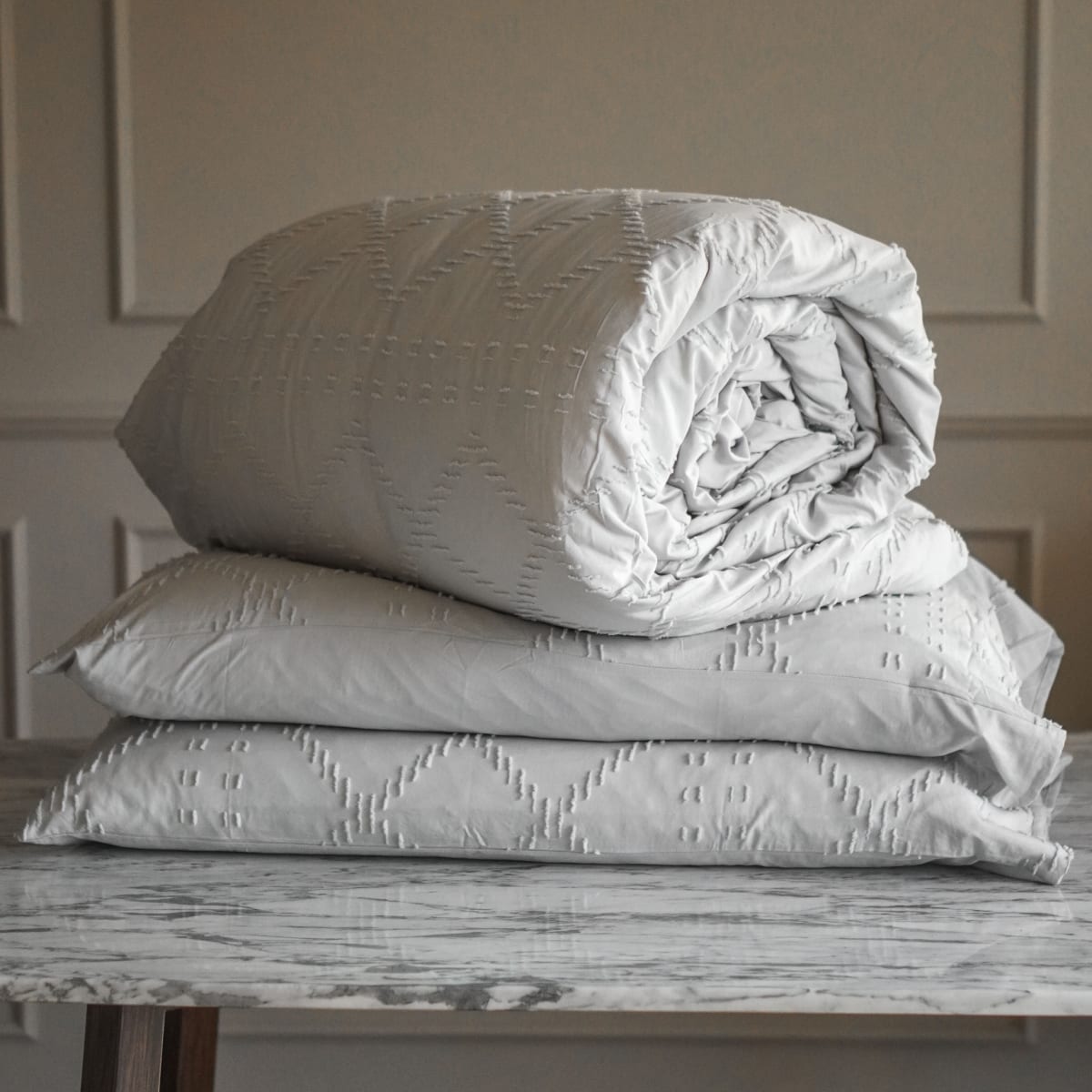 Funda Edredón Rombos Gris Plata3