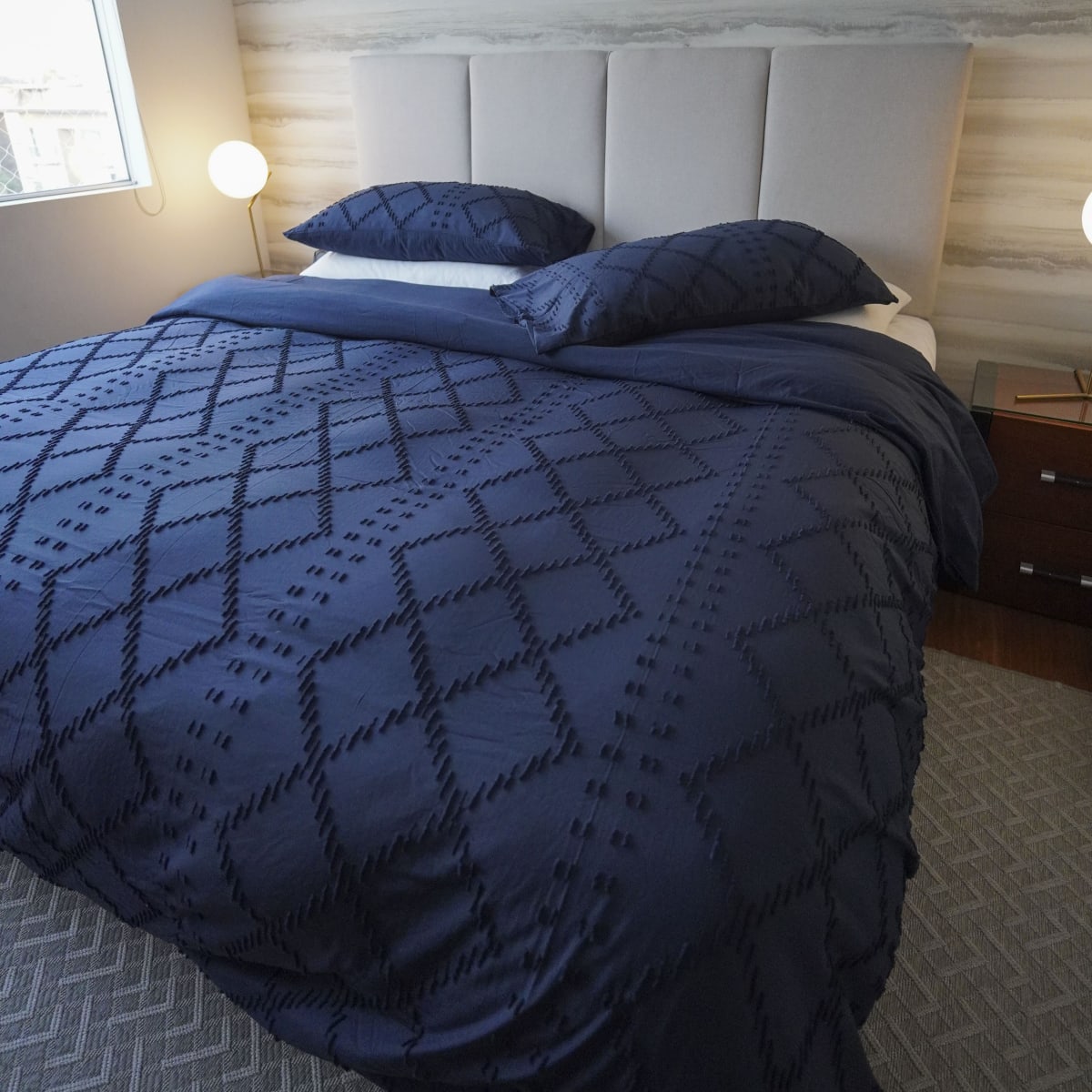 Funda Edredón Rombos Azul9