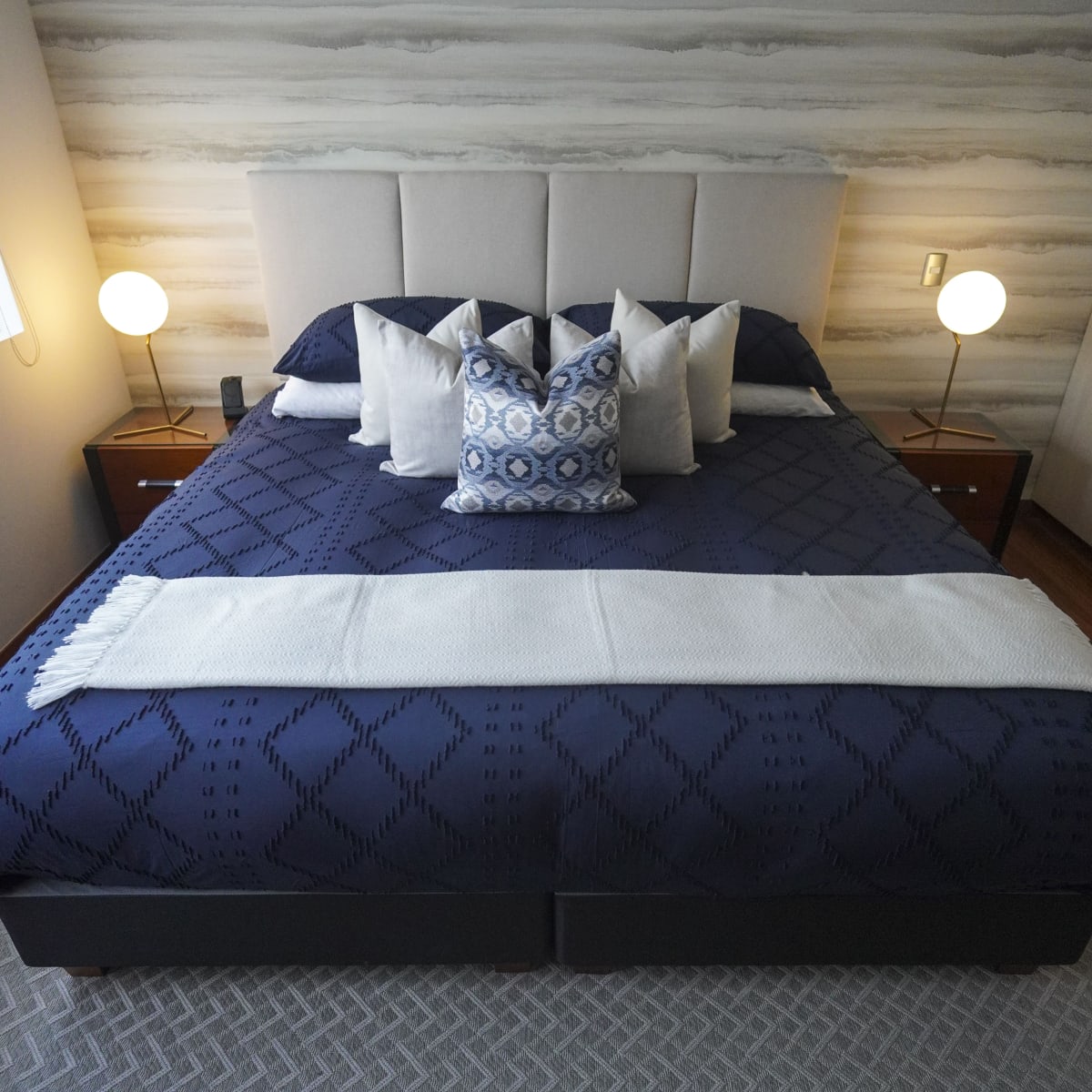 Funda Edredón Rombos Azul2