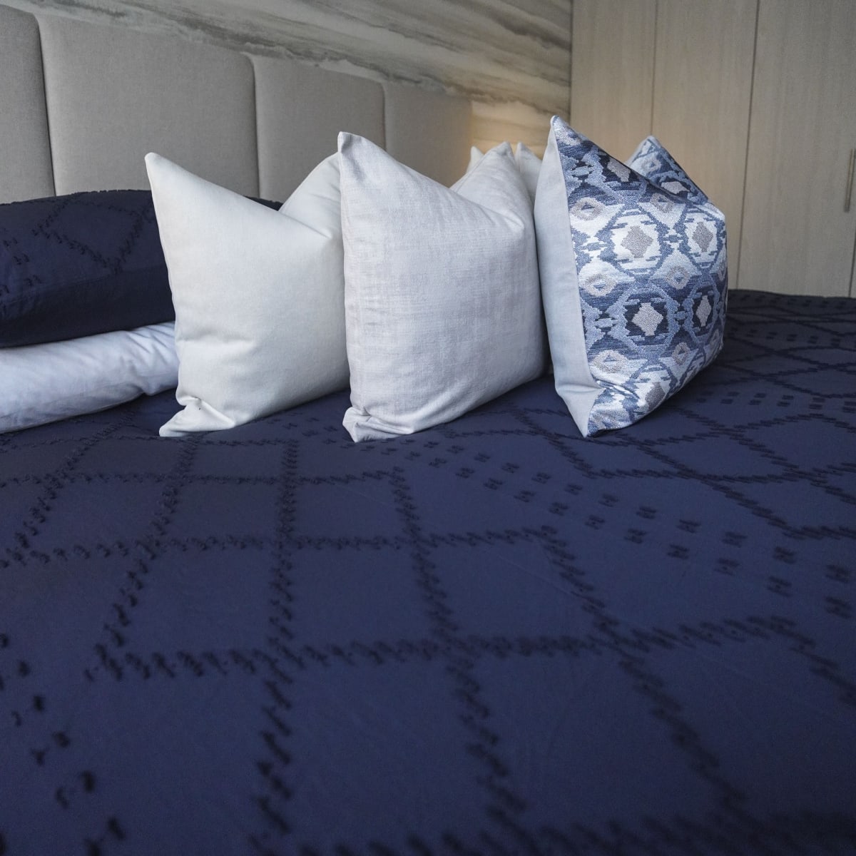 Funda Edredón Rombos Azul5