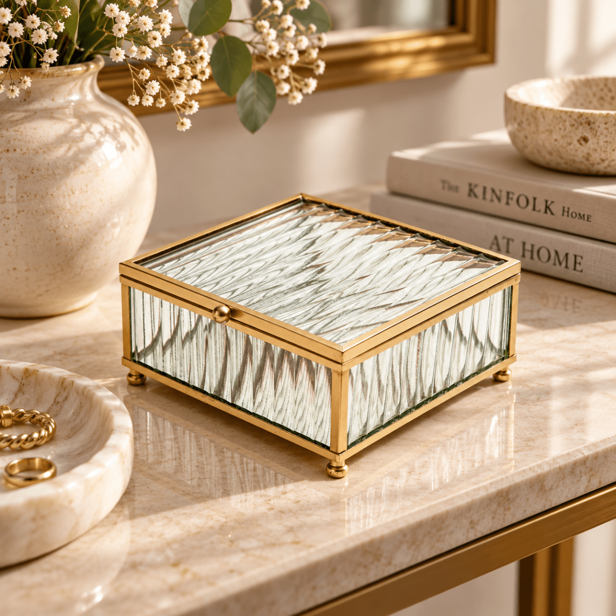 Caja Vidrio Acanalado Gold S6