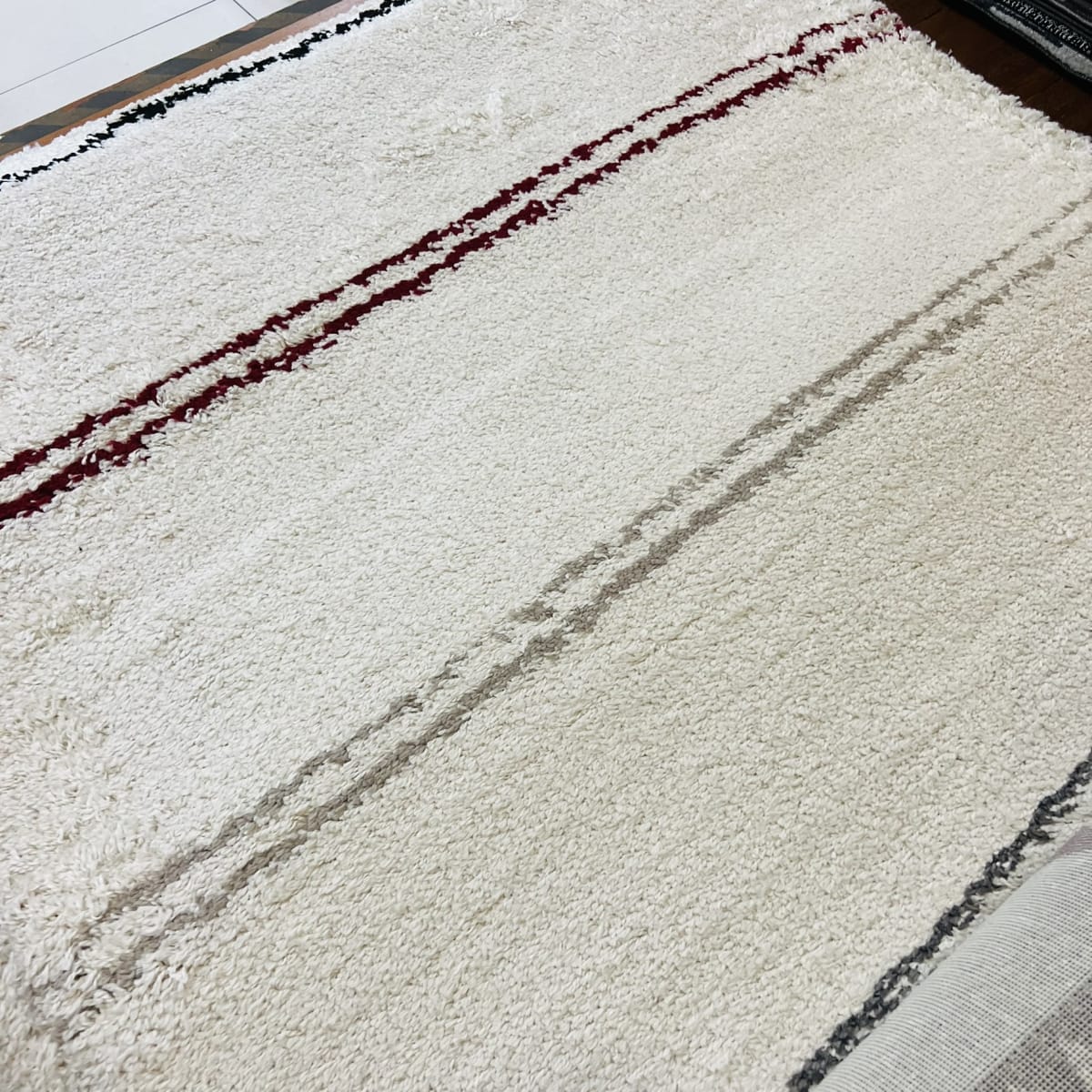 Alfombra Shabby Rayas guinda/gris 2301