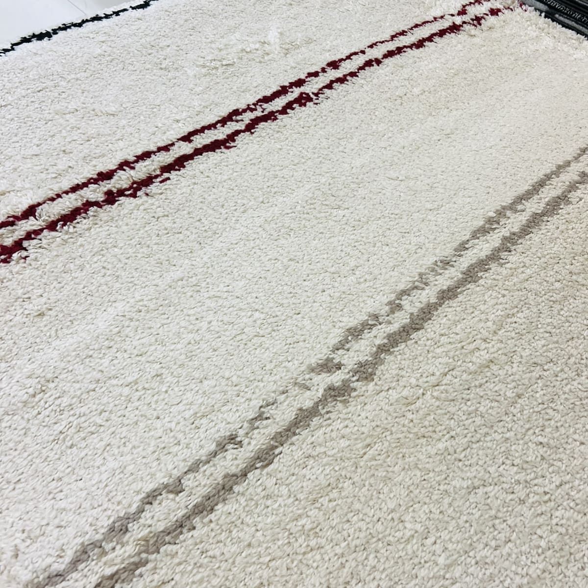 Alfombra Shabby Rayas guinda/gris 2302