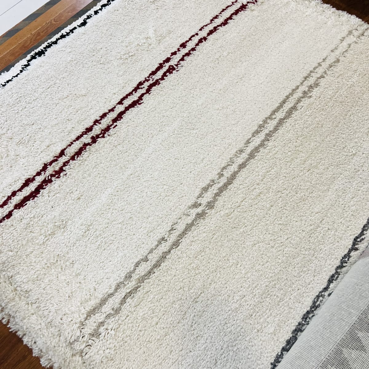 Alfombra Shabby Rayas guinda/gris 2303