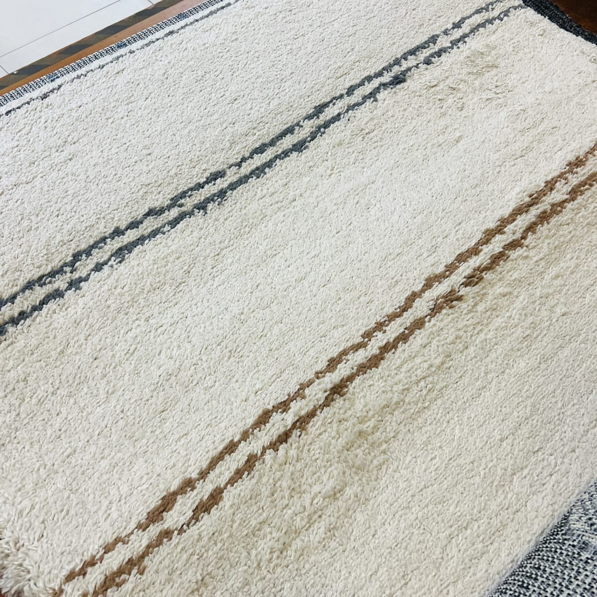 Alfombra Shabby Rayas azul/mostaza 2301