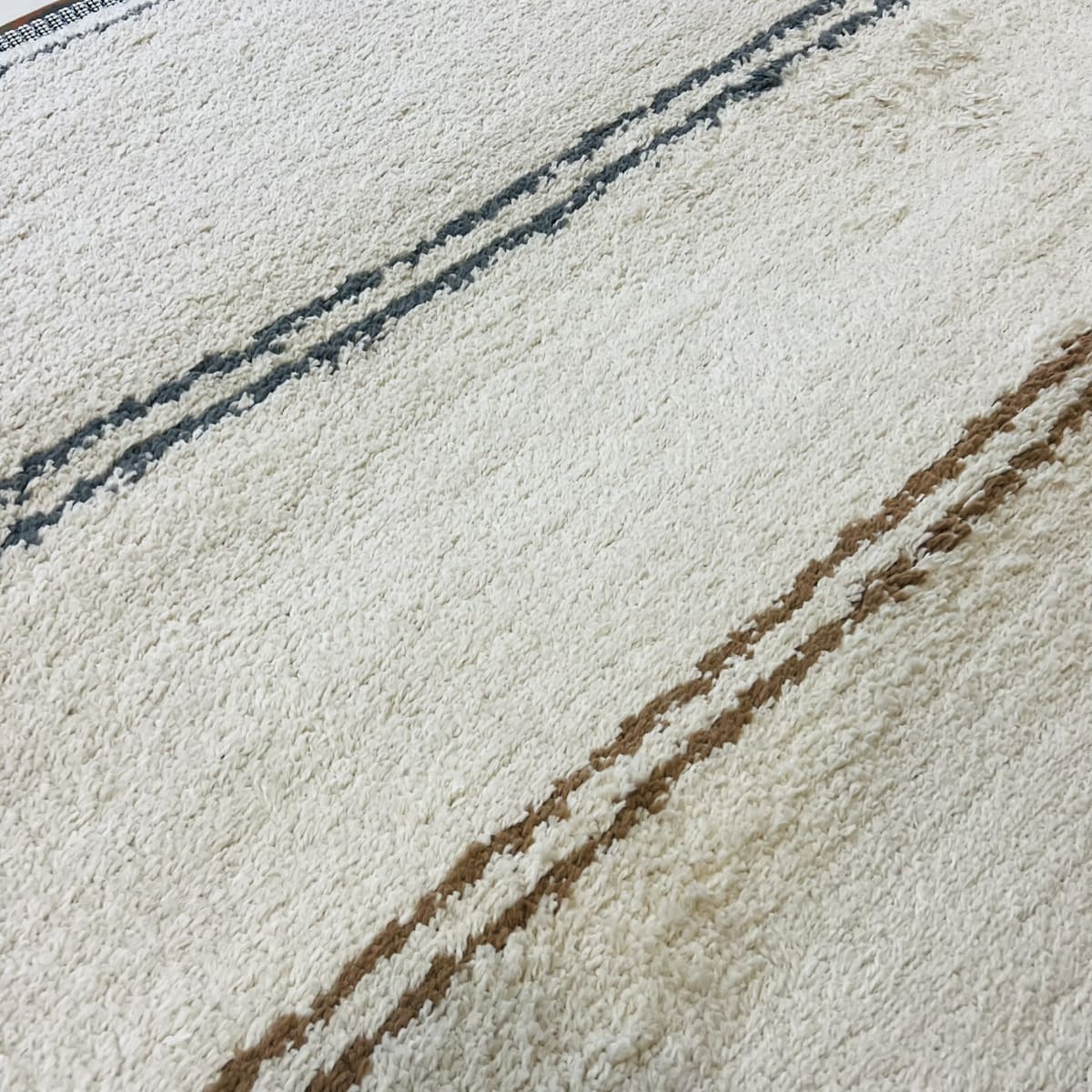 Alfombra Shabby Rayas azul/mostaza 2302