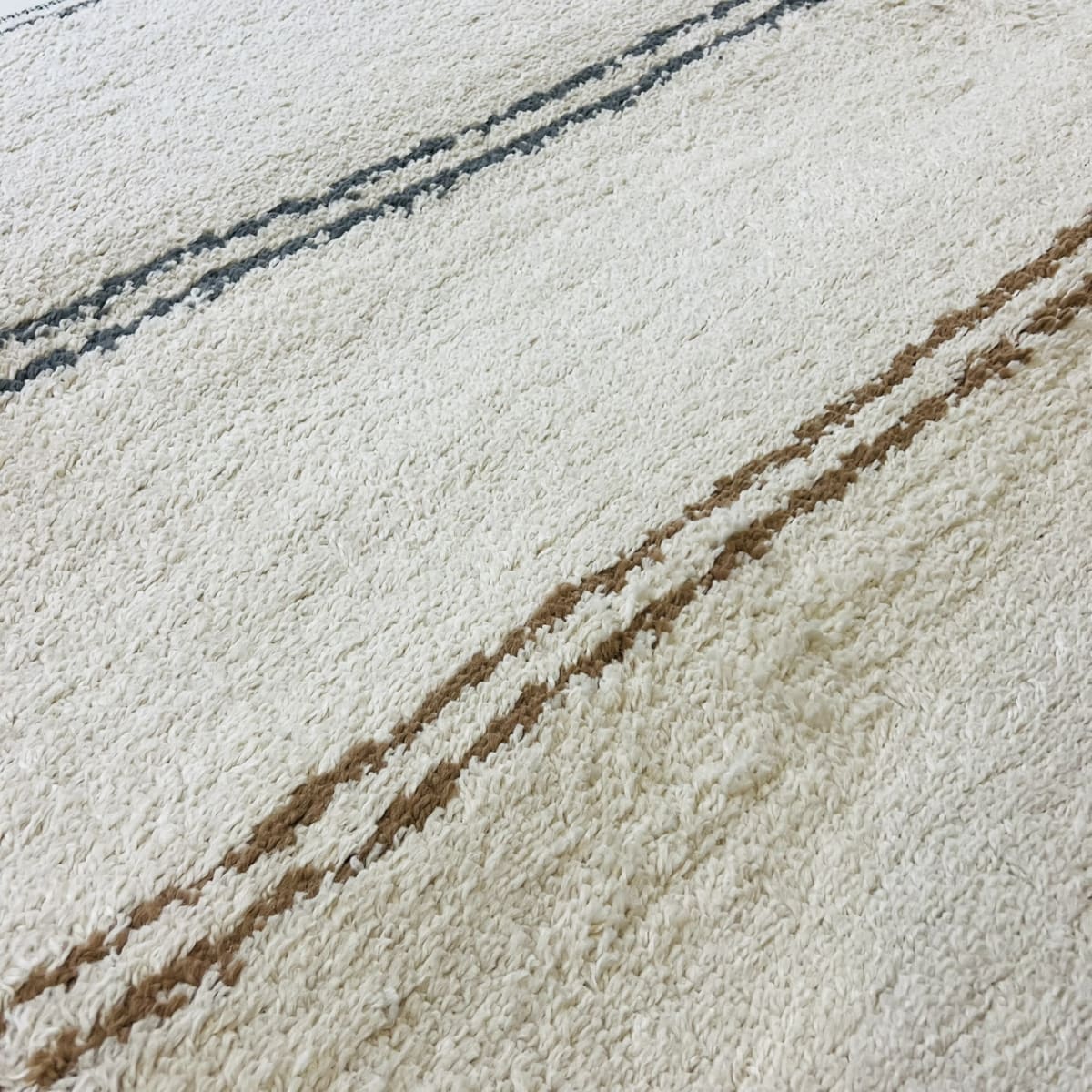 Alfombra Shabby Rayas azul/mostaza 2303
