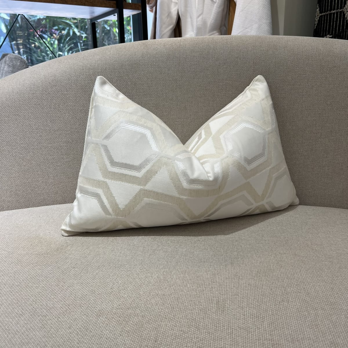 Funda de Cojín Geometric Ivory Rectangular1