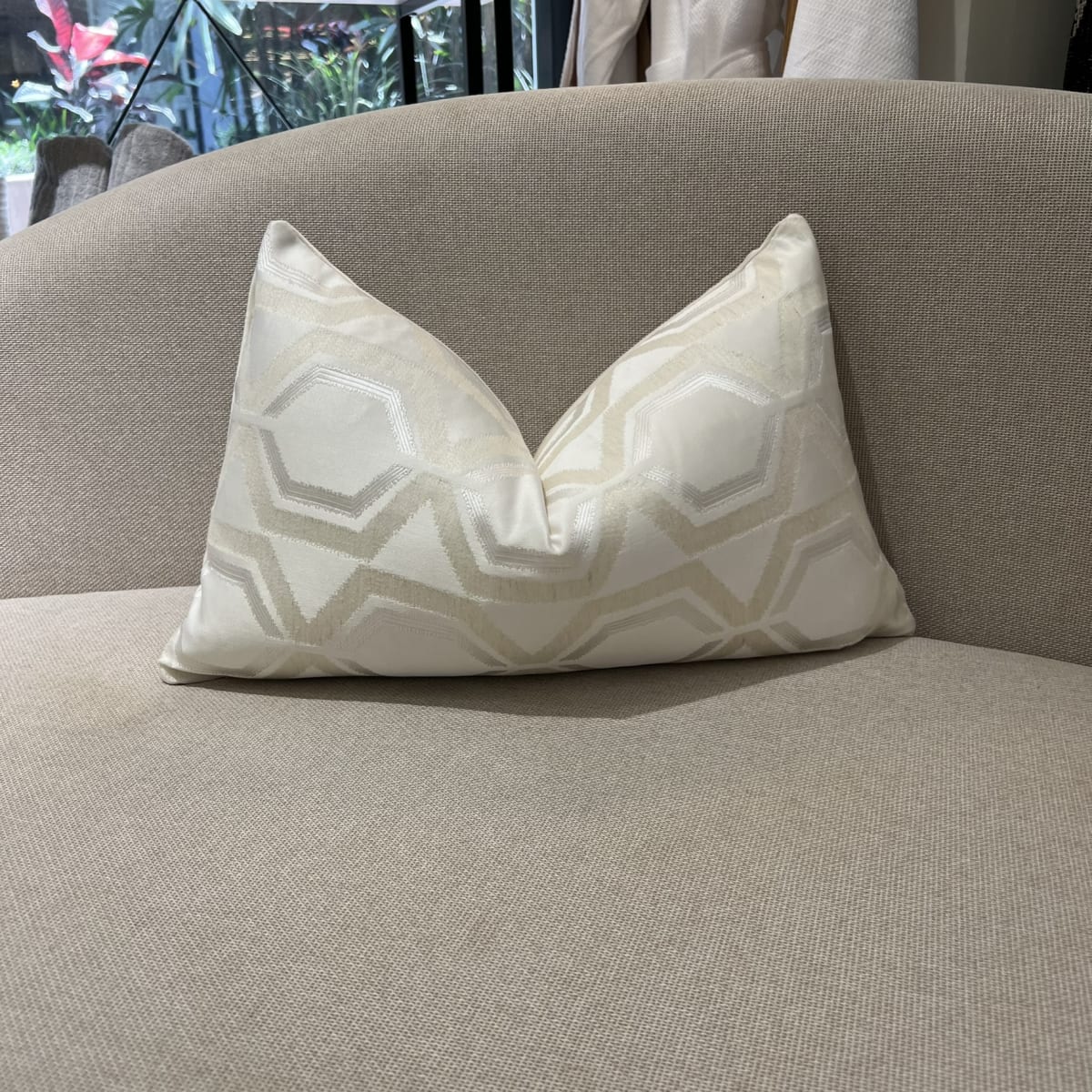 Funda de Cojín Geometric Ivory Rectangular2