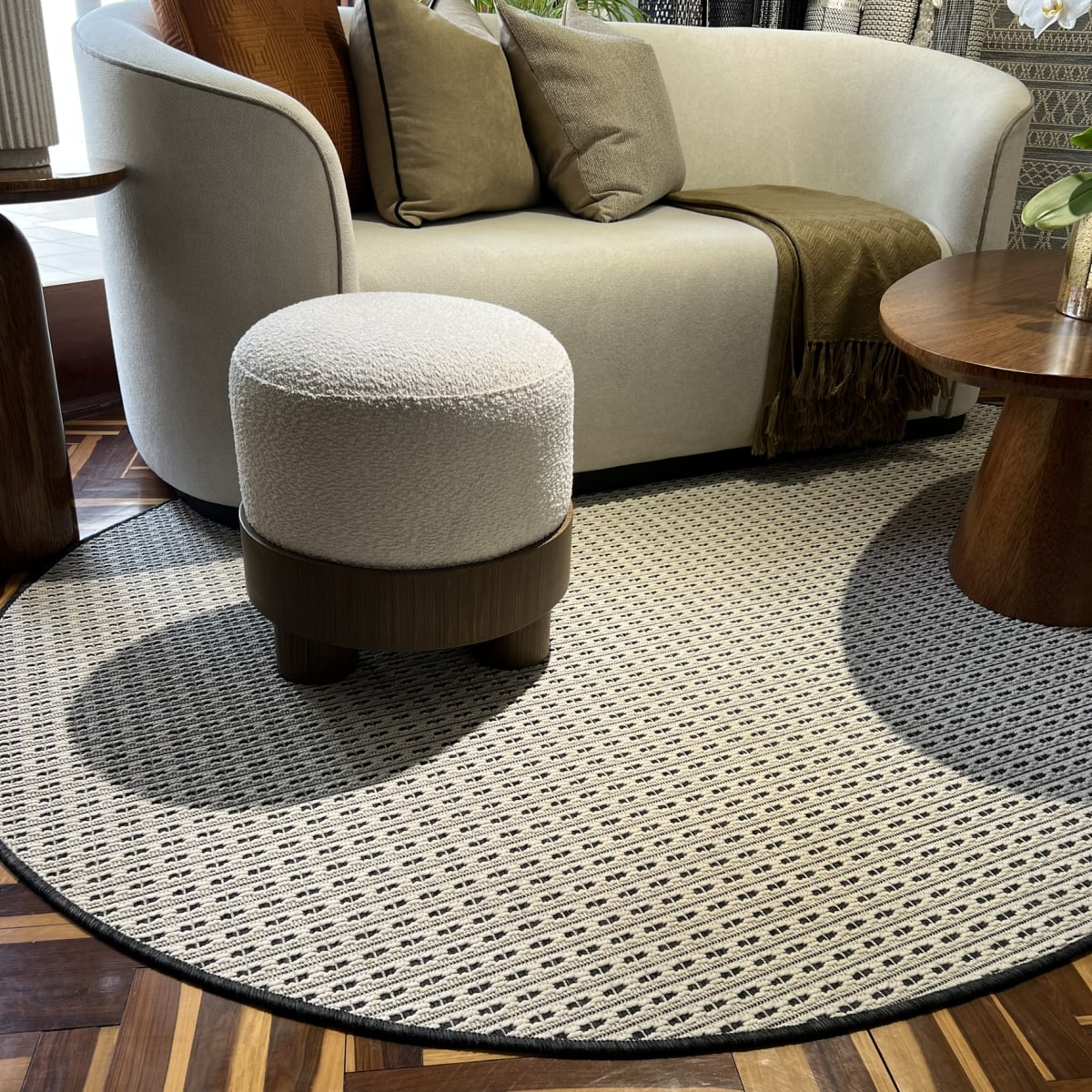 Alfombra Scored White Ovalada 230C2