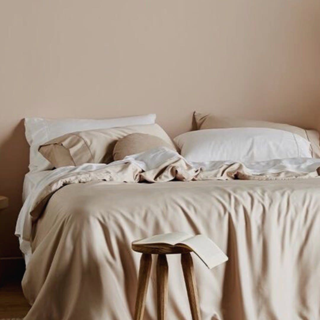 Sábana 400 hilos Satín Beige2