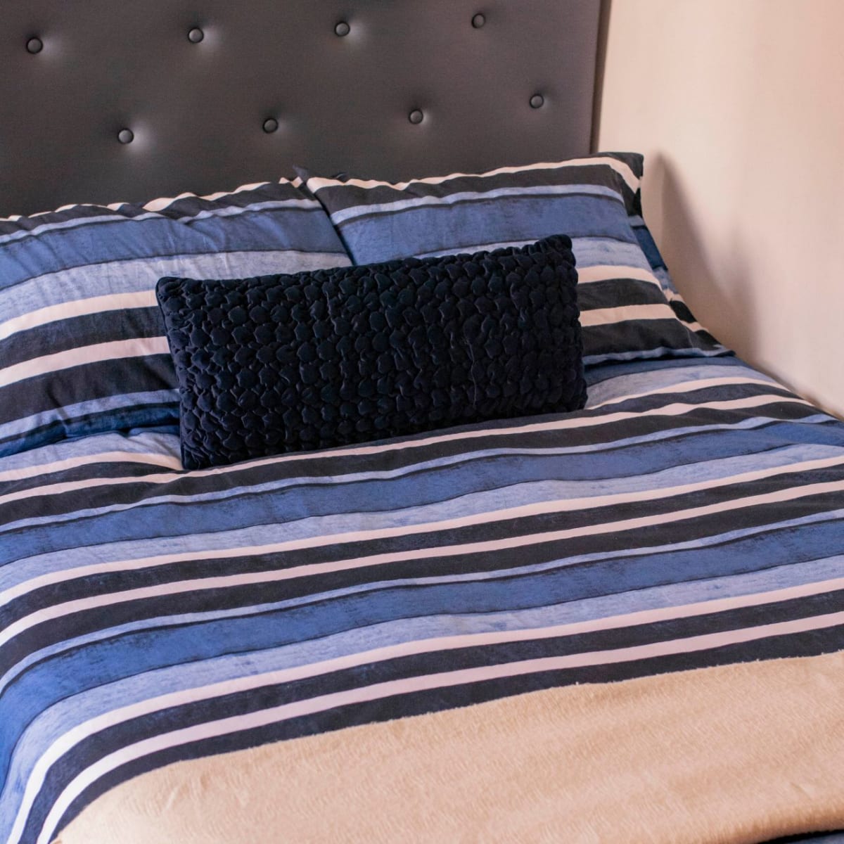 Sábanas 200 hilos 100% algodon Rayas azules2