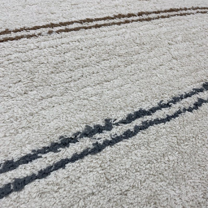 Alfombra Shabby Rayas azul/mostaza 1905