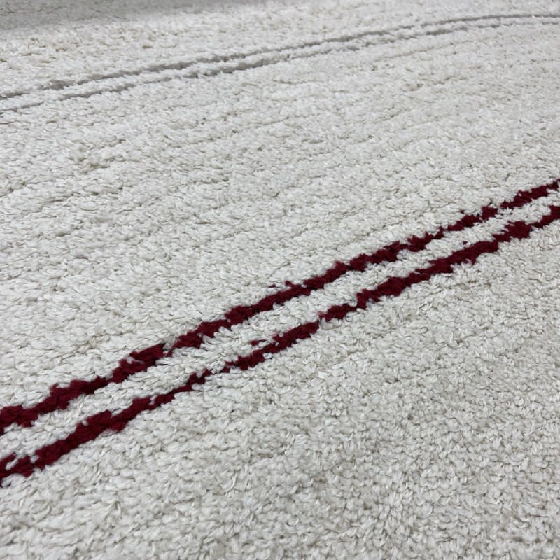 Alfombra Shabby Rayas guinda/gris 1906