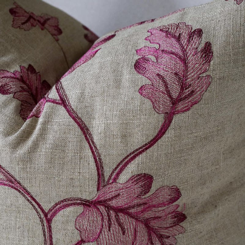Funda de Cojín Bordado Flores Valentino5