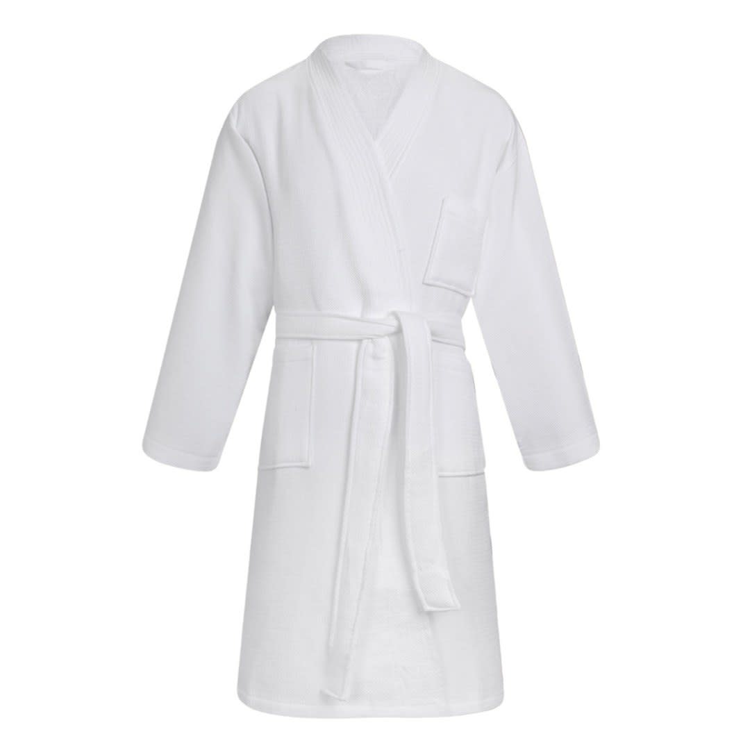 Bata de baño bolsillos blanca2