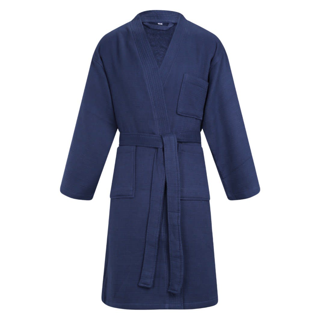 Bata de Baño Bolsillos Azul2