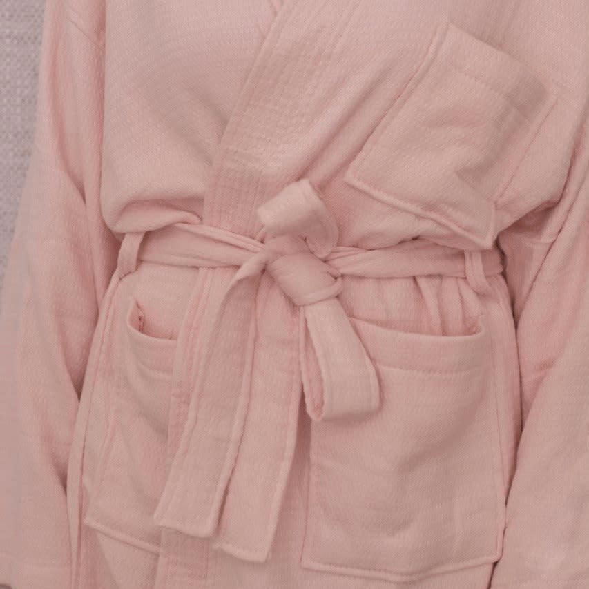 Bata de Baño Bolsillos Rosada3