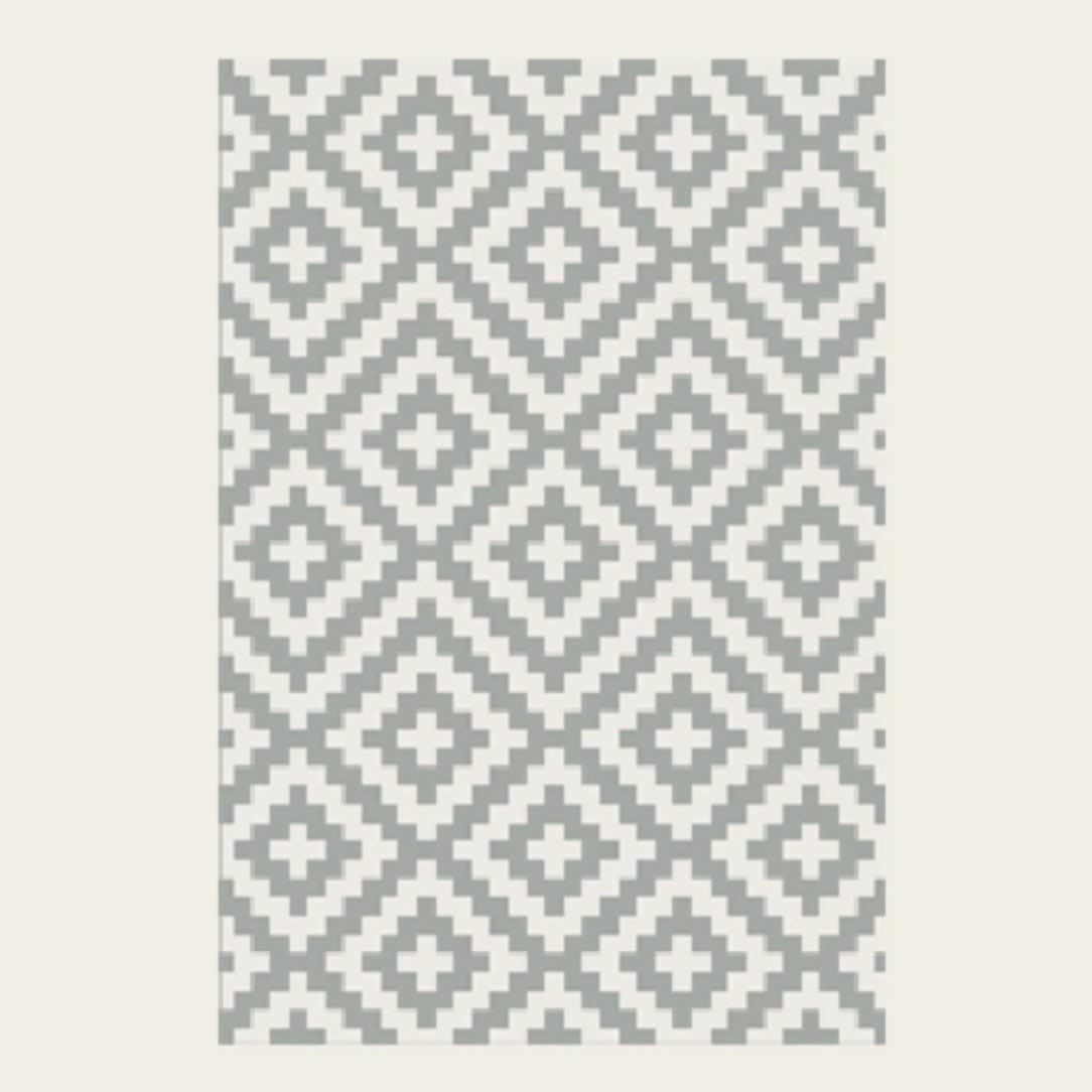 Alfombra Rombos Gris Plata3