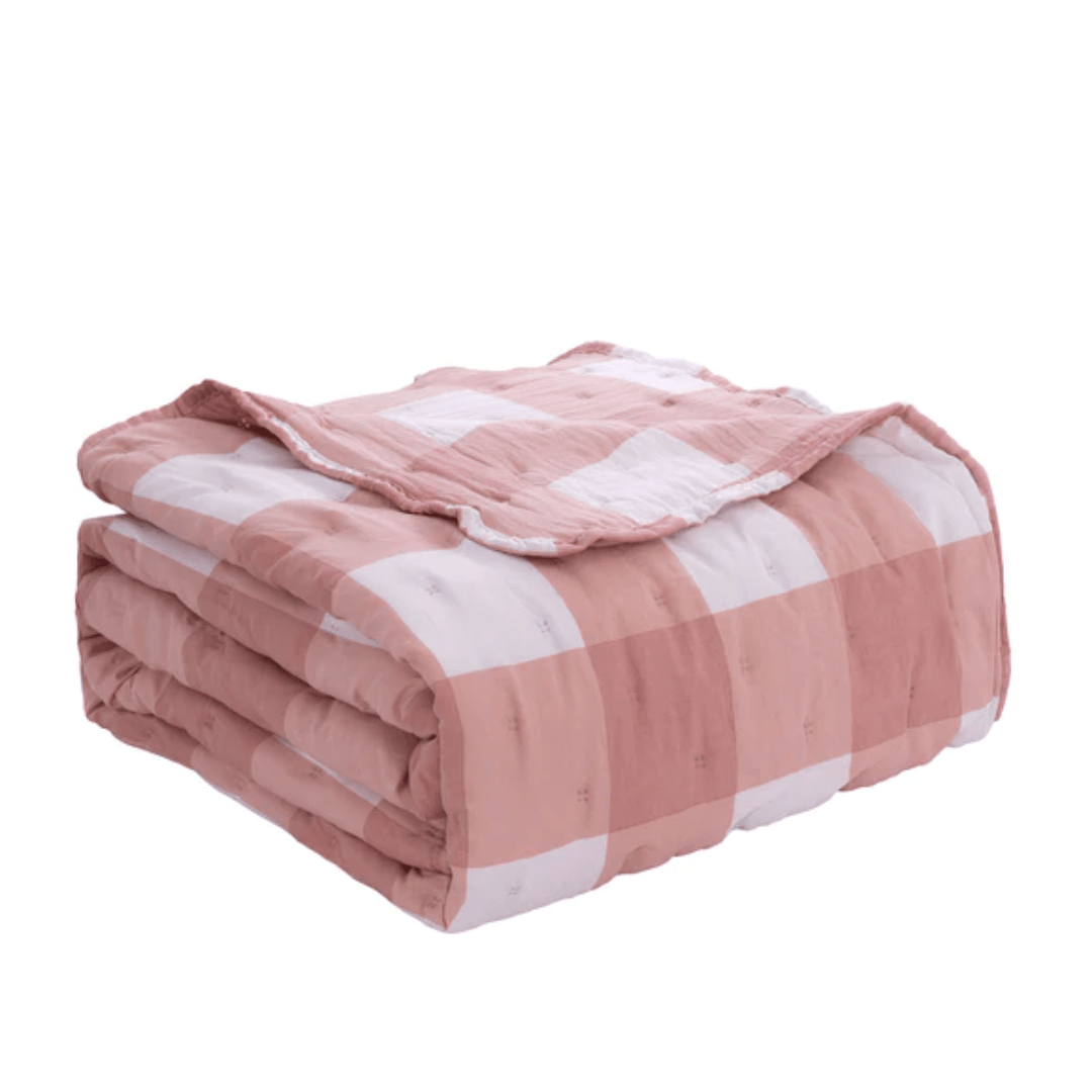 Cubrecama Kids Cuadros Rosa2