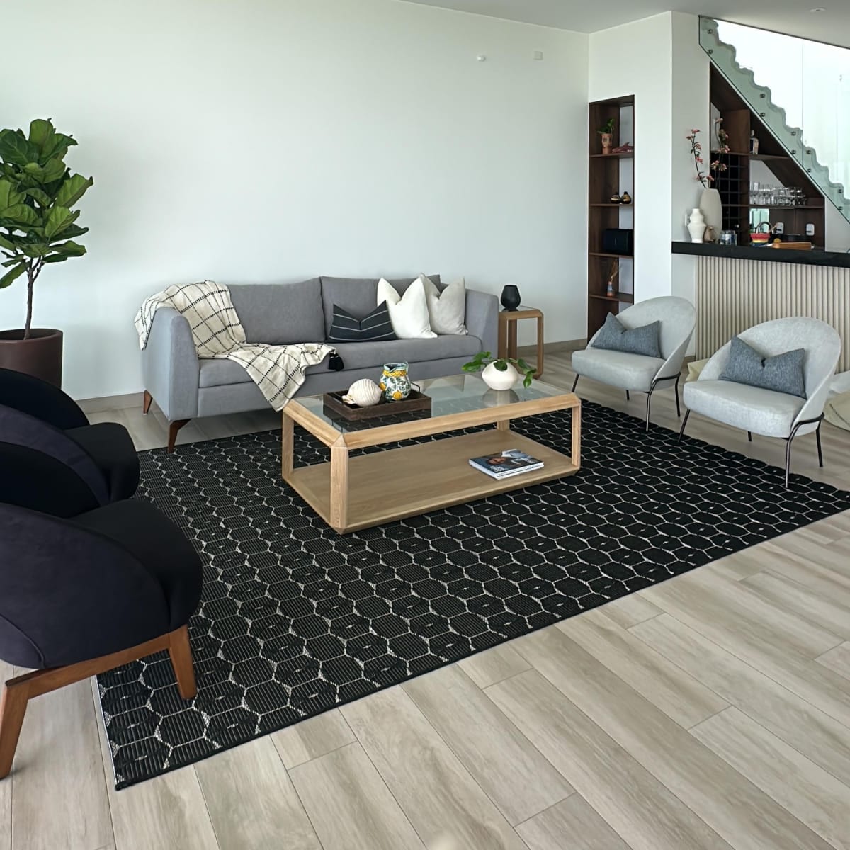 Alofmbra Hexagonal Negra 3307