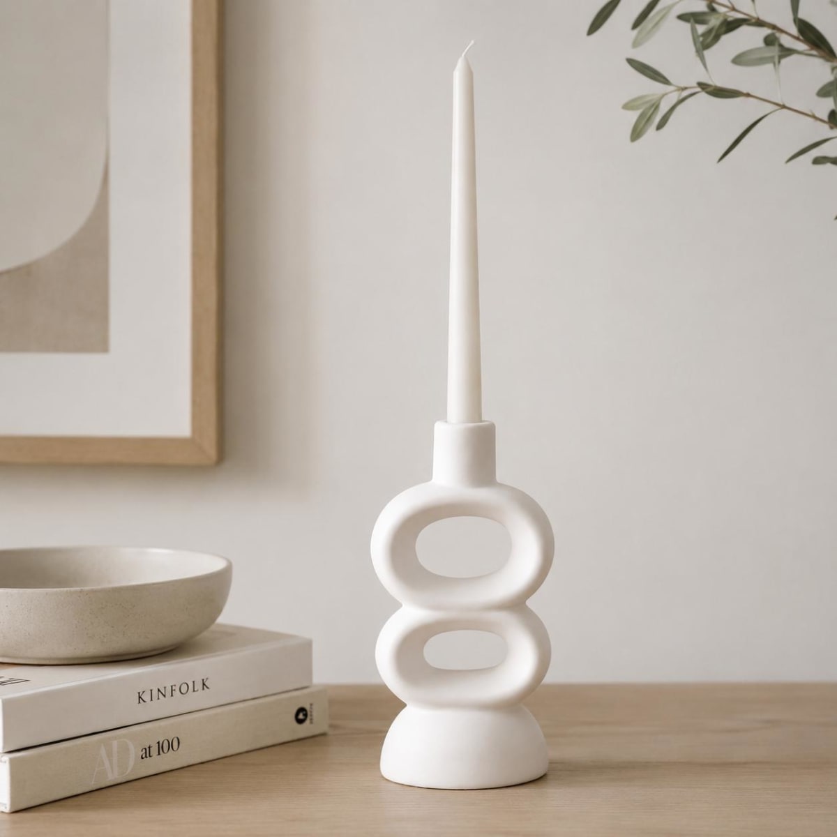 Candelabro deco blanco1