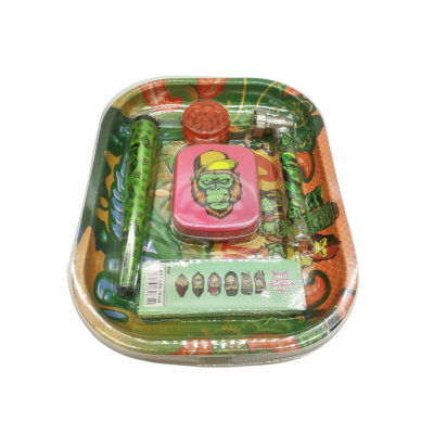 KIT FUMETA GORILLA BANDEJA + CAJA+PAPELILLO+MOLEDOR-CONO