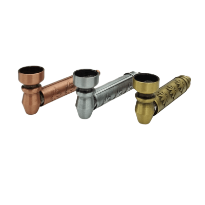 PIPA METAL RELIEVE CANNABIS 8CM
