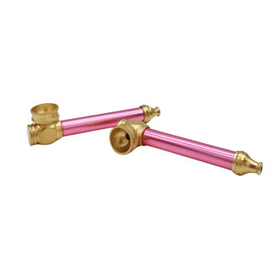 PIPA METAL DORADA ROSADA 8.5CM