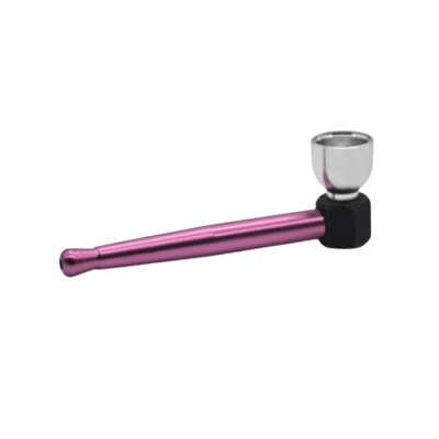 PIPA METAL DELGADA ROSADA 9CM