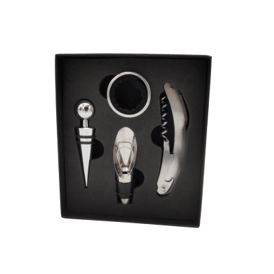 SET VINO NEGRO 4 PIEZAS