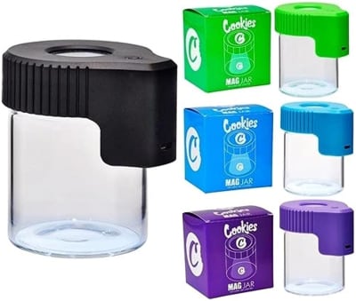 CONTENEDOR COOKIES CON LUZ Y LUPA
