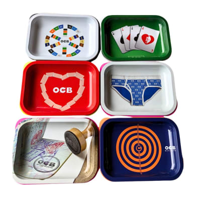 BANDEJA METAL OCB CON TAPA 19X14CM