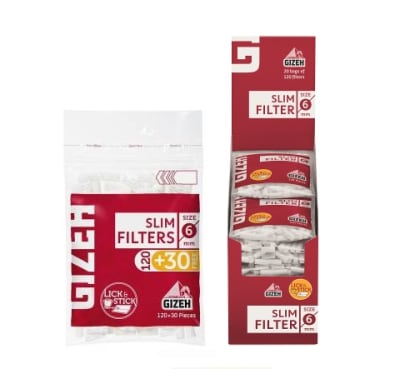 FILTRO GIZEH SLIM ROJO ENGOMADO