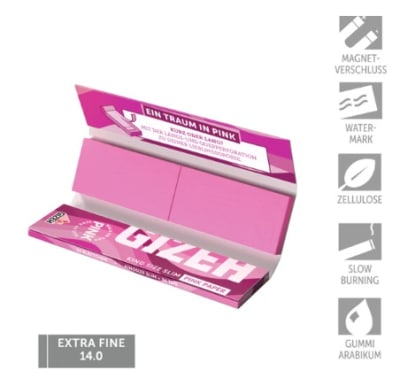 PAPELILLO GIZEH PINK KING SIZE + TIPS