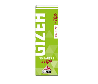 PAPELILLO GIZEH VERDE 1 1/4 + TIPS