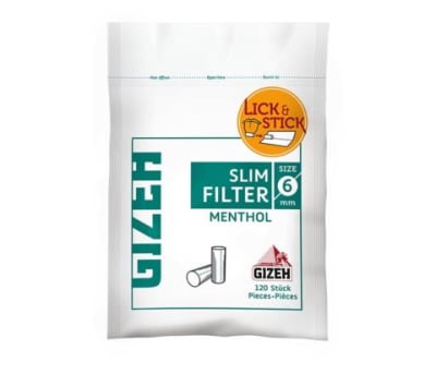 FILTRO GIZEH MENTHOL SLIM CON PEGAMENTO