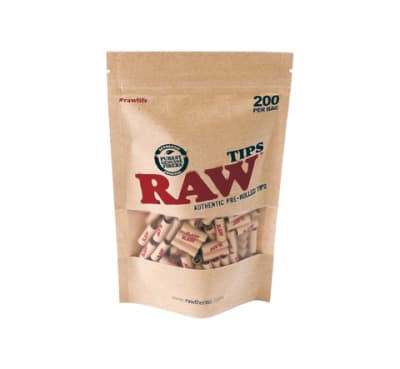 FILTRO CARTON RAW TIPS PRE ENROLADO BOLSA 200UN