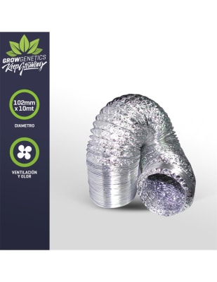 TUBO ALUMINIO FLEXIBLE GROW GENETICS 102MM X 10 MTS