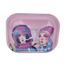 BANDEJA METAL ROSADA MUJER ASTRONAUTA 18X14CM1